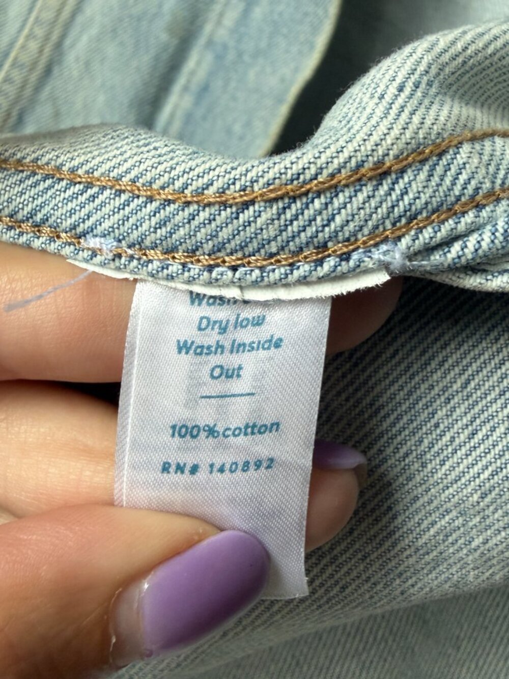 Marine Layer Blue Jean Baby Embroidered Denim Jacket Size XL - Picture 7 of 7